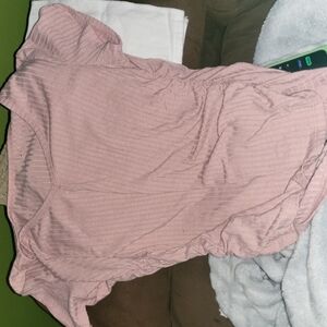 Pink Ribbed Short Sleeve Top